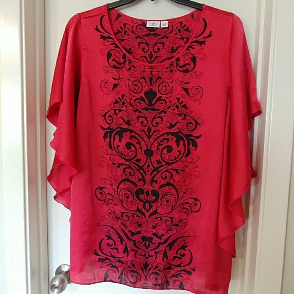 Beautiful Oriental Inspired wing sleeve blouse!!!
